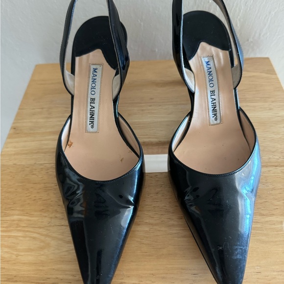 Manolo Blahnik black pointy slingback low heel size 35 - Picture 4 of 7